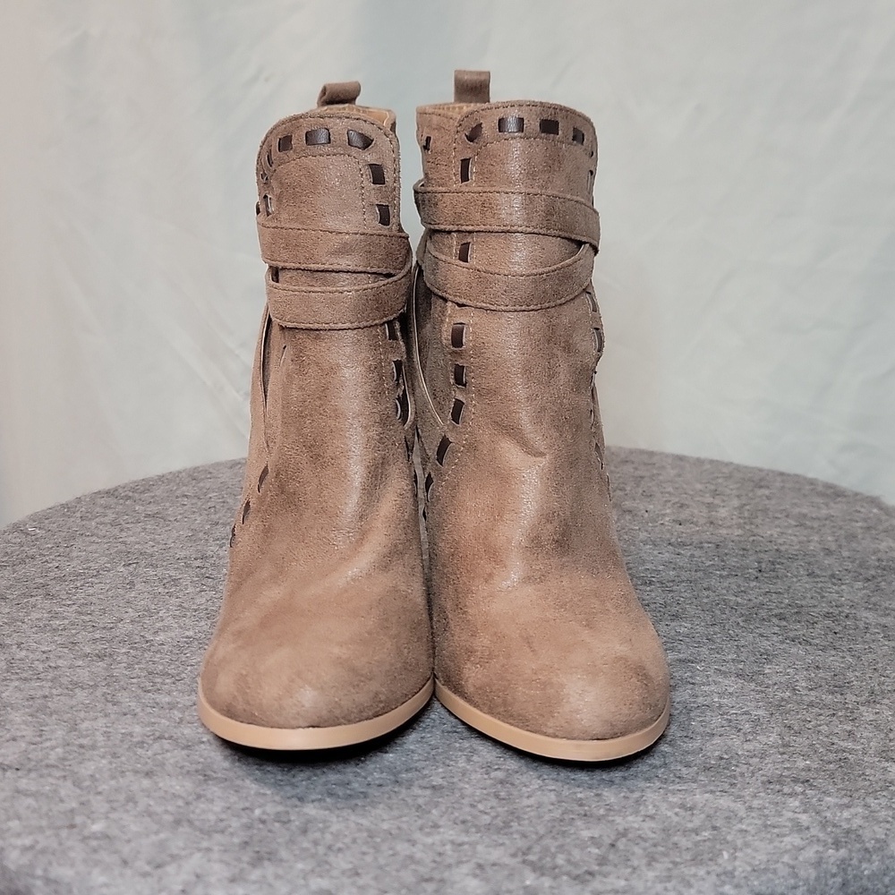 Brown Strappy Ankle Boots Qupid - Picture 4 of 14